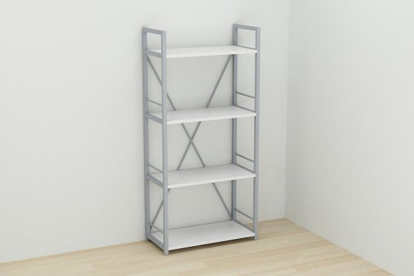 Етажерка 4/60 Ferrum-decor Серії Конект 120x60x28 сірий ДСП Біле 16мм (FRD-104248)