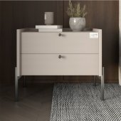 Тумба приліжкова LION Wood з двома шухлядами Кашемір (чорні ножки) (LION-041356) ТОП Тумба приліжкова LION Wood з двома шухлядами Кашемір (чорні ножки) (LION-041356) ТОП