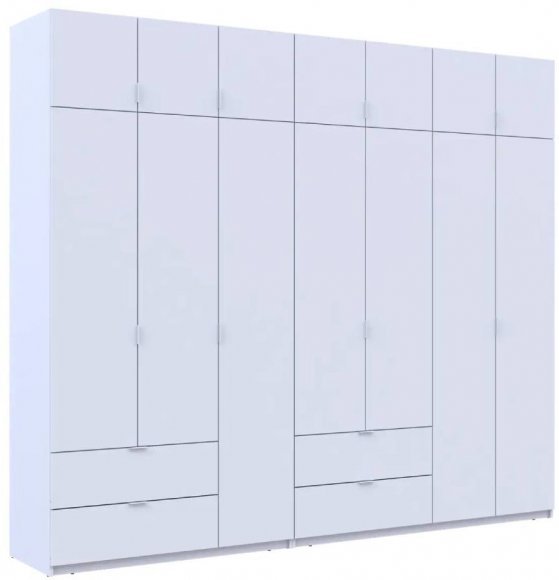 Шафа для одягу Doros Лукас Біла 3+4 ДСП 280х50х240 DRS-011686 (42005118) Шафа для одягу Doros Лукас Біла 3+4 ДСП 280х50х240 DRS-011686 (42005118)