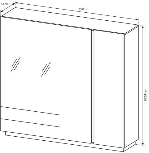 Шафа для одягу Perfect Home Арко / Arco 4-дверна з дзеркалом 4D2S/220 Білий глянець/дуб грандсон (PFH-091041) Шафа для одягу Perfect Home Арко / Arco 4-дверна з дзеркалом 4D2S/220 Білий глянець/дуб грандсон (PFH-091041)