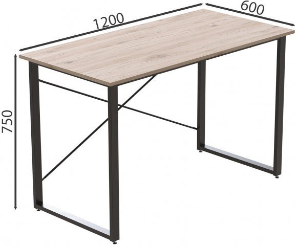 Комп'ютерний стіл Ferrum-decor Дейв 75x120x60 чорний ДСП Дуб Сан-Марино 32мм (FRD-101981)