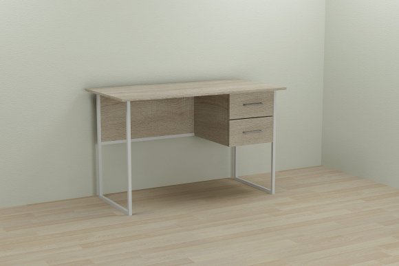 Письмовий стіл Ferrum-decor Дакота 75x120x70 білий ДСП Дуб Сонома 16мм (FRD-102117)