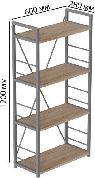 Етажерка 4/60 Ferrum-decor Серії Конект 120x60x28 сірий ДСП Дуб Сан-Марино 16мм (FRD-104249) Етажерка 4/60 Ferrum-decor Серії Конект 120x60x28 сірий ДСП Дуб Сан-Марино 16мм (FRD-104249)