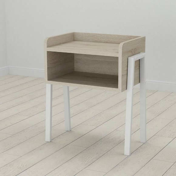 Тумба модульна Ferrum-decor Джузі 540x450x320 метал Білий ДСП Сонома 16 мм (FRD-102978) Тумба модульна Ferrum-decor Джузі 540x450x320 метал Білий ДСП Сонома 16 мм (FRD-102978)
