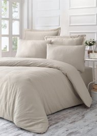 Постільний комплект 200х220 см Stripe Sateen Line бежевий Постільний комплект 200х220 см Stripe Sateen Line бежевий