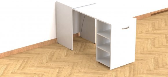 Стіл-тумба трансформер Смарт 1/2 Ferrum-decor 750x1450x600 ДСП Біле 16 мм (FRD-105074) Стіл-тумба трансформер Смарт 1/2 Ferrum-decor 750x1450x600 ДСП Біле 16 мм (FRD-105074)