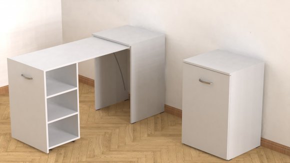 Стіл-тумба трансформер Смарт 1/2 Ferrum-decor 750x1450x600 ДСП Біле 16 мм (FRD-105074) Стіл-тумба трансформер Смарт 1/2 Ferrum-decor 750x1450x600 ДСП Біле 16 мм (FRD-105074)