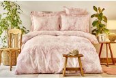 Постільна білизна сатин Kaori pudra 200х220 см євро пудровий