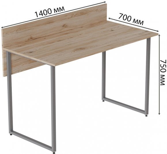 Комп'ютерний стіл Ferrum-decor Скай 75x140x70 сірий ДСП Дуб Сан-Марино 32мм (FRD-101589)