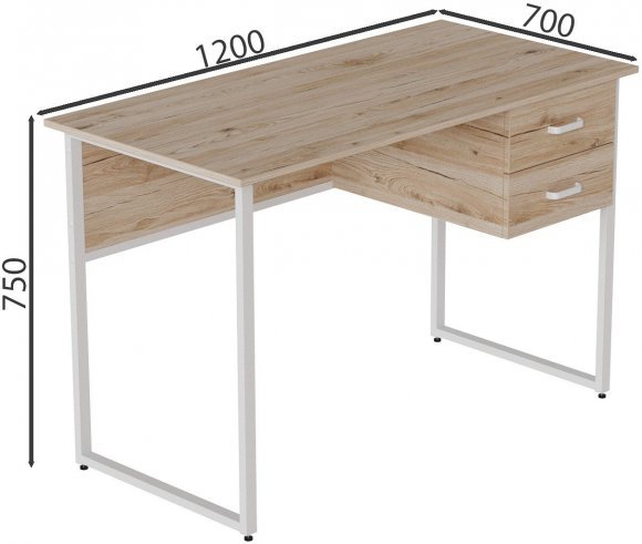 Комп'ютерний стіл Ferrum-decor Дакота 75x120x70 білий ДСП Дуб Сан-Марино 16мм (FRD-102119)