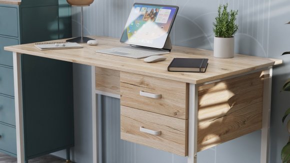 Комп'ютерний стіл Ferrum-decor Дакота 75x120x70 білий ДСП Дуб Сан-Марино 16мм (FRD-102119)