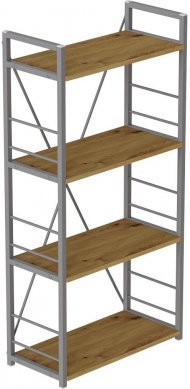 Етажерка 4/60 Ferrum-decor Серії Конект 120x60x28 сірий ДСП Дуб Артизан 16мм (FRD-104250)
