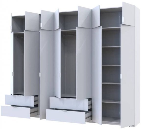 Шафа для одягу Doros Лукас Біла 3+4 ДСП 300х50х240 DRS-011688 (42005130)