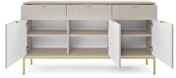 Комод Perfect Home Нова / Nova 3-дверний з 3 шухлядами і золотими ніжками KSZ154 Кашемір (PFH-091245)