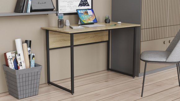 Письмовий стіл Ferrum-decor Коді 75x120x60 чорний ДСП Дуб Сонома 16мм (FRD-103742)