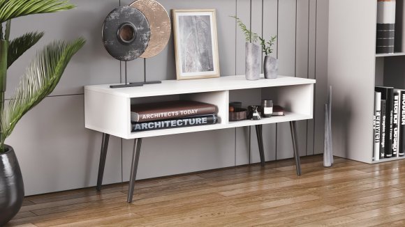 Тумба під ТВ Невада Ferrum-decor 45x100x38 Чорний метал ДСП Білий 16 мм (FRD-106725) Тумба під ТВ Невада Ferrum-decor 45x100x38 Чорний метал ДСП Білий 16 мм (FRD-106725)
