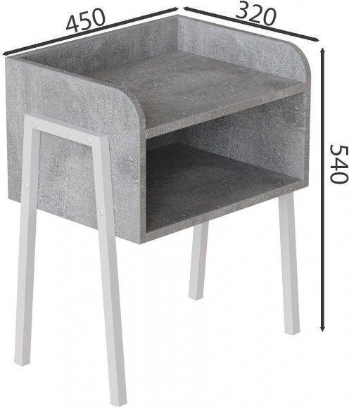 Тумба модульна Ferrum-decor Джузі 540x450x320 метал Білий ДСП Бетон 16 мм (FRD-102981) Тумба модульна Ferrum-decor Джузі 540x450x320 метал Білий ДСП Бетон 16 мм (FRD-102981)