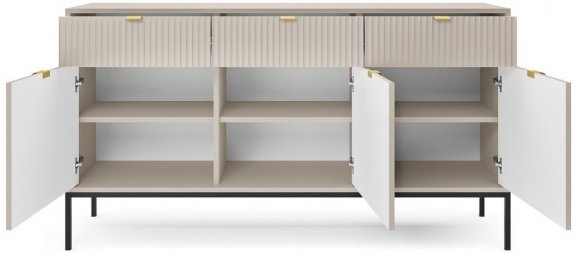 Комод Perfect Home Нова / Nova 3-дверний з 3 шухлядами і чорними ніжками KSZ154 Кашемір (PFH-091244)