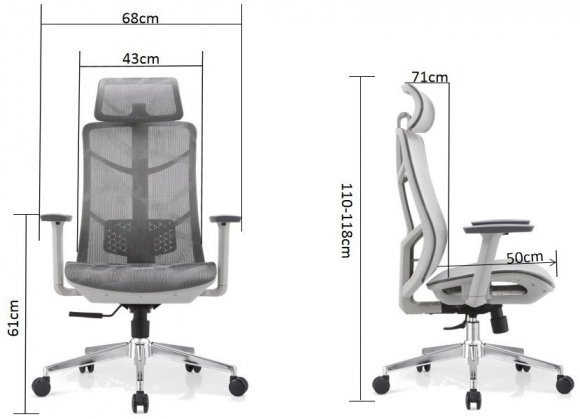 Крісло комп'ютерне HQOC-24A-2-G Perfect Home Сірий (PFH-092092)