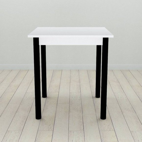 Стіл кухонний Ferrum-decor Агата 75x70x70 Чорний ДСП Біле 16мм (FRD-106245)