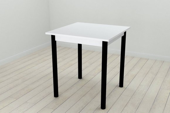 Стіл кухонний Ferrum-decor Агата 75x70x70 Чорний ДСП Біле 16мм (FRD-106245)