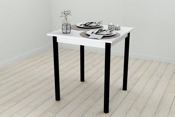 Стіл кухонний Ferrum-decor Агата 75x70x70 Чорний ДСП Біле 16мм (FRD-106245)