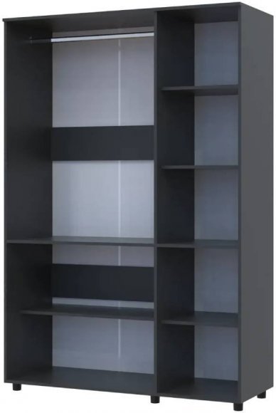 Шафа для одягу Doros Торн Антрацит 3 ДСП (штанга) 135х51.6х200 (DRS-012083)