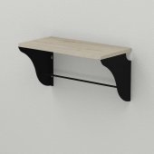 Настінна полиця Ferrum-decor Комфі 260x700x240 метал Чорний ДСП Сонома 16 мм (FRD-102761)