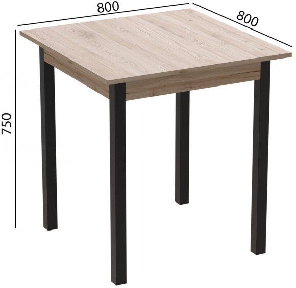 Стіл кухонний Ferrum-decor Дієго 75x80x80 Чорний ДСП Сан-Марино 16мм (FRD-105655) Стіл кухонний Ferrum-decor Дієго 75x80x80 Чорний ДСП Сан-Марино 16мм (FRD-105655)