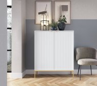 Комод високий Perfect Home Нова / Nova 2-дверний з золотими ніжками K104 Білий (PFH-091233) Комод високий Perfect Home Нова / Nova 2-дверний з золотими ніжками K104 Білий (PFH-091233)