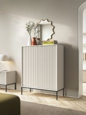 Комод високий Perfect Home Нова / Nova 2-дверний з чорними ніжками K104 Кашемір (PFH-091236)