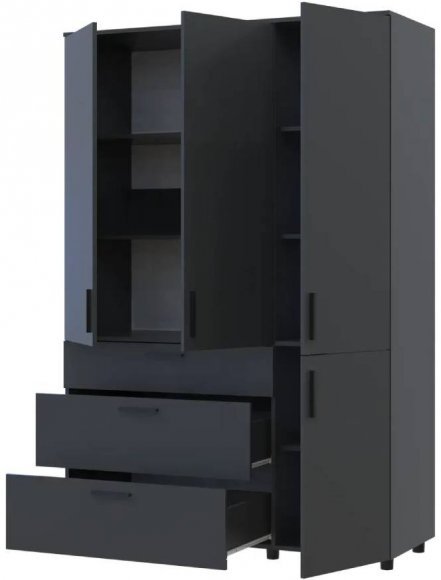 Шафа для одягу Doros Торн Антрацит 3 ДСП/3Ш (полиці) 135х51.6х200 (DRS-012084) Шафа для одягу Doros Торн Антрацит 3 ДСП/3Ш (полиці) 135х51.6х200 (DRS-012084)