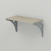 Полиця настінна Ferrum-decor Ханді 2 240x600x240 метал Сірий ДСП Сонома 16 мм (FRD-102639)