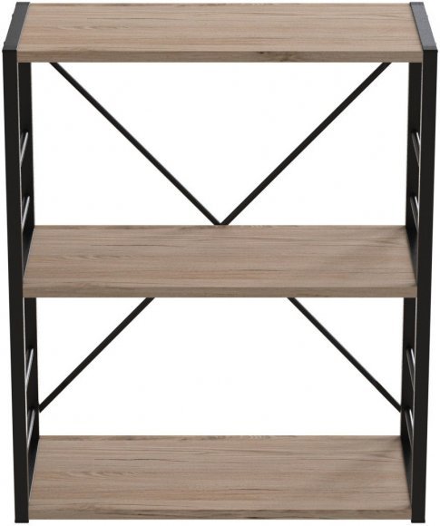 Етажерка 3/60 Ferrum-decor Серії Конект 73x60x28 чорний ДСП Дуб Сан-Марино 16мм (FRD-104255) Етажерка 3/60 Ferrum-decor Серії Конект 73x60x28 чорний ДСП Дуб Сан-Марино 16мм (FRD-104255)