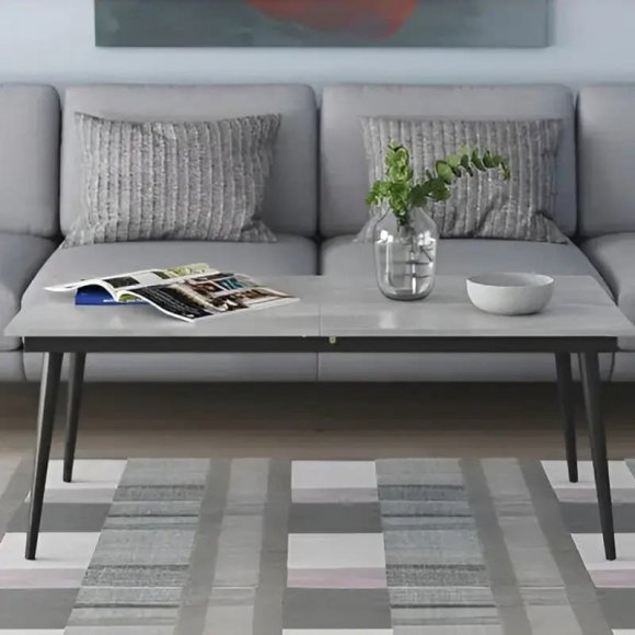 Стіл трансформер журнальний Dandi Small Ferrum-decor 45x120 160)x60 Чорний метал ДСП Бетон 16 мм (FRD-106785) Стіл трансформер журнальний Dandi Small Ferrum-decor 45x120 160)x60 Чорний метал ДСП Бетон 16 мм (FRD-106785)