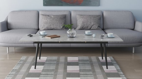 Стіл трансформер журнальний Dandi Small Ferrum-decor 45x120 160)x60 Чорний метал ДСП Бетон 16 мм (FRD-106785) Стіл трансформер журнальний Dandi Small Ferrum-decor 45x120 160)x60 Чорний метал ДСП Бетон 16 мм (FRD-106785)