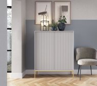 Комод високий Perfect Home Нова / Nova 2-дверний з золотими ніжками K104 Сірий (PFH-091235) Комод високий Perfect Home Нова / Nova 2-дверний з золотими ніжками K104 Сірий (PFH-091235)