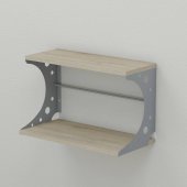 Настінна полиця Ferrum-decor Букін 330x600x240 метал Сірий ДСП Сонома 16 мм (FRD-102880)