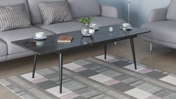 Стіл трансформер журнальний Dandi Small Ferrum-decor 45x120 160)x60 Чорний метал ДСП Сосна Кембра 16 мм (FRD-106786) Стіл трансформер журнальний Dandi Small Ferrum-decor 45x120 160)x60 Чорний метал ДСП Сосна Кембра 16 мм (FRD-106786)