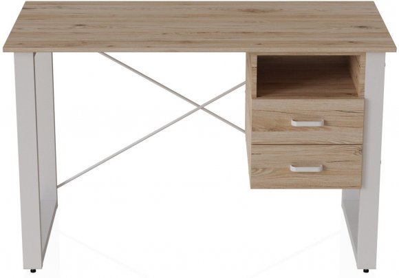 Письмовий стіл із ящиками Ferrum-decor Оскар 750x1400x700 метал Білий ДСП Дуб Сан-Марино 16 мм (FRD-103283) Письмовий стіл із ящиками Ferrum-decor Оскар 750x1400x700 метал Білий ДСП Дуб Сан-Марино 16 мм (FRD-103283)