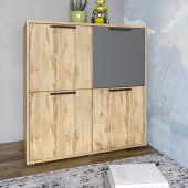 Тумба чотирьохдверна LION Краш 82x43x86 см Дуб аппалачі/Антрацит (LION-041759)