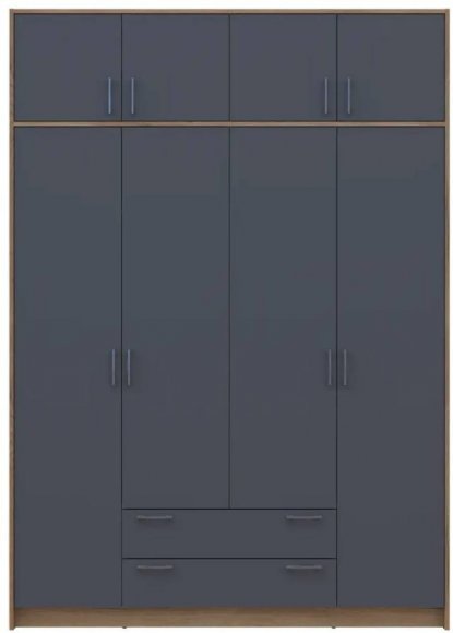 Антресоль Doros Ронді Дуб Артизан/Графіт 4 ДСП 160х52х41 DRS-011604 (80737832)