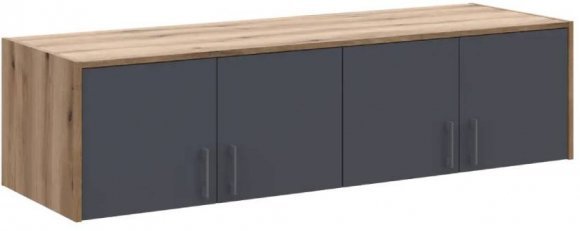 Антресоль Doros Ронді Дуб Артизан/Графіт 4 ДСП 160х52х41 DRS-011604 (80737832)
