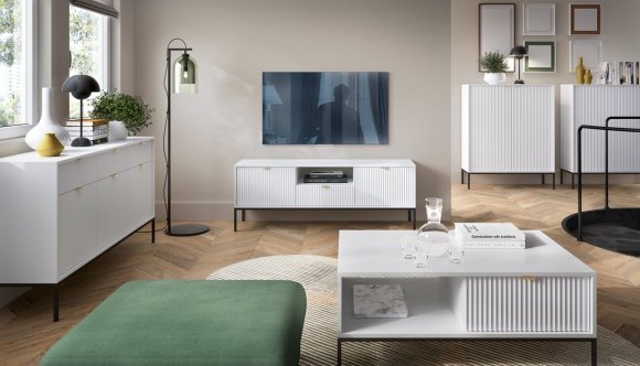 Комод високий Perfect Home Нова / Nova 2-дверний з чорними ніжками K104 Білий (PFH-091232)