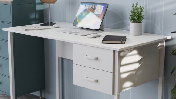 Письмовий стіл Ferrum-decor Дакота 75x140x70 білий ДСП Біле 16мм (FRD-102126)