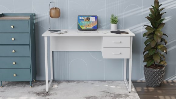 Письмовий стіл Ferrum-decor Дакота 75x140x70 білий ДСП Біле 16мм (FRD-102126)