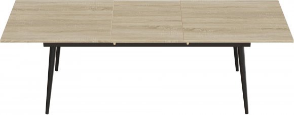Стіл трансформер журнальний Dandi Small Ferrum-decor 45x120 160)x60 Чорний метал ДСП Дуб Сонома 16 мм (FRD-106788)