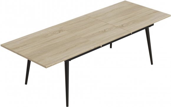 Стіл трансформер журнальний Dandi Small Ferrum-decor 45x120 160)x60 Чорний метал ДСП Дуб Сонома 16 мм (FRD-106788)