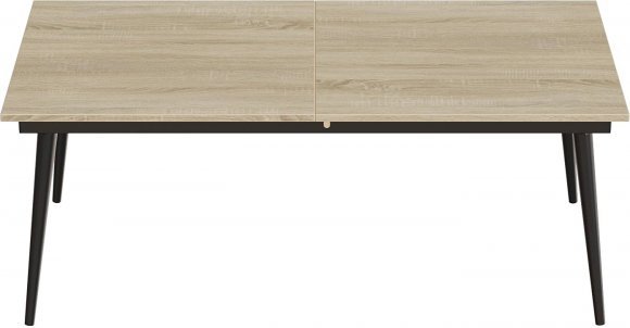 Стіл трансформер журнальний Dandi Small Ferrum-decor 45x120 160)x60 Чорний метал ДСП Дуб Сонома 16 мм (FRD-106788)