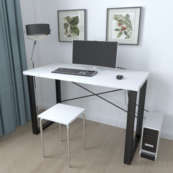 Письмовий стіл Ferrum-decor Драйв 750x1400x700 Чорний метал ДСП Біле 32 мм (FRD-103401) Письмовий стіл Ferrum-decor Драйв 750x1400x700 Чорний метал ДСП Біле 32 мм (FRD-103401)